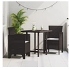 Image de Chaises de jardin avec coussins 2 pcs Marron Poly Rattan
