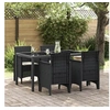 Image de Chaises de jardin 4 pcs Anthracite avec coussins en poly rotin