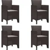 Image de Lot de 4 chaise H. 85 cm non pliable exterieur en rotin marron