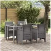 Image de Chaises de jardin avec coussins 4 pcs gris clair poly rattan