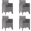 Image de Lot de 4 chaise H. 85 cm non pliable exterieur en plastique gris