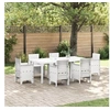 Image de Table de jardin Blanche 200x100x73 cm en poly rattan