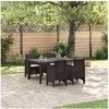 Image de Ensemble de Salle à Manger de Jardin 5 Pièces avec Coussins Marron Rattan Synthétique 3378701