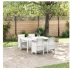 Image de Ensemble de Salle à Manger de Jardin de 5 Pièces Blanches Poly Rattan 3378706
