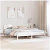 Image de Cadre de Lit avec Tête de Lit Blanche 180x200 cm Bois de Pin Massif 872096