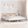 Image de Cadre de lit avec tête de lit 180x200 cm en bois massif de pin 872152