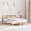 Image de Cadre de lit en bois de pin 140x200 Naturel Bois de pin 872188