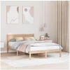 Image de Cadre de lit en bois de pin Naturel Bois de pin 140 x 190 cm 872194