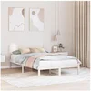 Image de Cadre de lit blanc Blanc Bois de pin massif 140 x 190 cm Durable 872195