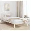 Image de Cadre de Lit Blanc en Pin Blanc Bois de pin massif Simple 872207