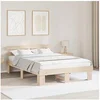 Image de Cadre de Lit avec Tête de Lit 140x200 cm en Bois Massif de Pin 872440