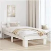 Image de Cadre de lit avec tête de lit blanc 75x190 cm Bois massif de pin 872468