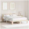 Image de Cadre de Lit en Pin Naturel Bois Naturel Bois de Pin Massif 872605