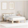 Image de Cadre de lit en bois de pin Bois naturel Bois massif 140 x 190 cm 872614