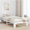 Image de Cadre de Lit en Bois de Pin Blanc Bois 80 x 200 cm 872630
