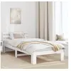 Image de Cadre de lit en bois Blanc Bois Simple Durable 872633
