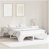 Image de Cadre de lit Blanc Bois massif 160 x 200 cm Durable 872939