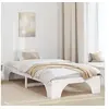 Image de Cadre de Lit Simple Blanc Bois de pin massif 75 x 190 cm Moderne 872972