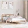 Image de Cadre de lit Naturel Bois de pin massif 140 x 190 cm Cadre de lit 873277