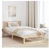 Image de Cadre de lit Naturel Bois de pin massif 90 x 190 cm Convertible 873295