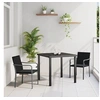 Image de Ensemble de salle à manger de jardin 3 pièces avec coussins en rotin noir 3379051