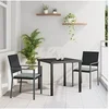 Image de Set de jardin 3 pièces avec coussins noir poly rattan 3379072