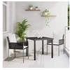 Image de Ensemble de salle à manger de jardin 3 pièces avec coussins Marron Poly Rattan 3379093