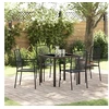 Image de Ensemble de salle à manger de jardin de 5 pièces Noir en corde de coton et acier 3379157
