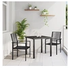 Image de Set de Salle à Manger de Jardin 3 Pièces noir Rattan PVC 3379163