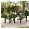 Image de Ensemble de salle à manger de jardin 5 pièces Noir PVC rotin