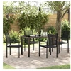 Image de Set de 5 pièces de salle à manger de jardin noir en rotin PVC 3379165