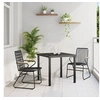 Image de Set de 3 Pièces Salle à Manger de Jardin Noir Rattan PVC