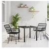 Image de Ensemble de Dîner de Jardin 3 Pièces Noir Poly Rattan 3379184