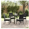 Image de Set de salle à manger de jardin 5 pièces noir poly rotin 3379206