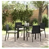 Image de Ensemble de jardin 5 pièces Noir Poly Rattan