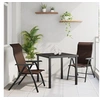 Image de Set de jardin 3 pièces Marron Poly Rattan 3379261