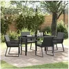 Image de Ensemble de chaises de jardin avec coussins - 4 pièces en poly rotin noir pour être à l'aise à l'extérieur, parfait 3379319