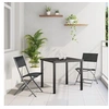 Image de Ensemble de salle à manger de jardin 3 pièces Noir Textilène et Acier
