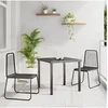 Image de Ensemble de Salle à Manger de Jardin 3 Pièces Noir 3379387
