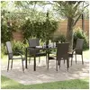 Image de Ensemble de salle à manger de jardin 5 pièces Marron Poly Rattan 3379396