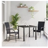 Image de Ensemble de Salle à Manger de Jardin de 3 Pièces Noir Poly Rattan 3379401