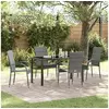 Image de Ensemble de salle à manger de jardin 5 pièces gris en rotin poly 3379410