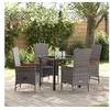 Image de Ensemble de dîner de jardin 5 pièces avec coussins en rattan poly gris