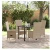 Image de Set de salle à manger de jardin 5 pièces avec coussins beige poly rattan 3379465