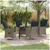 Image de Ensemble de jardin 5 pièces avec coussins en poly rattan gris 3379550