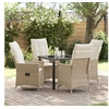 Image de Ensemble de jardin 5 pièces avec coussins beige en poly rotin 3379556
