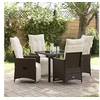 Image de Ensemble de salle à manger de jardin de 5 pièces avec coussins en poly rattan marron