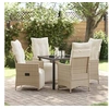 Image de Ensemble de salle à manger de jardin de 5 pièces avec coussins Beige Rattan Poly 3379584
