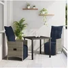 Image de Ensemble de Salle à Manger de Jardin 3 Pièces avec Coussins Gris Poly Rattan 3379597
