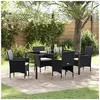 Image de Ensemble de repas de jardin 5 pièces Noir Rattan poly